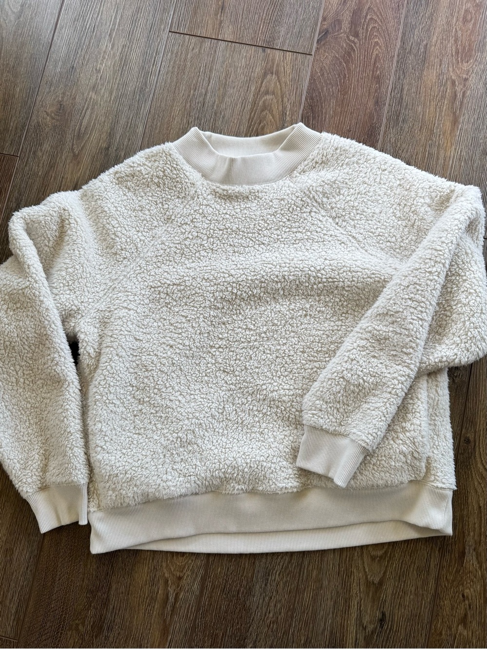 Athleta Cream Sherpa Crewneck Sweater